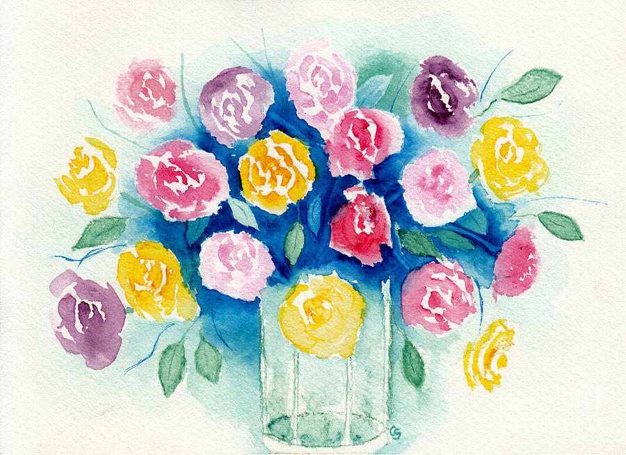 Loose Roses 5 - Roses From My Sweetie Painting