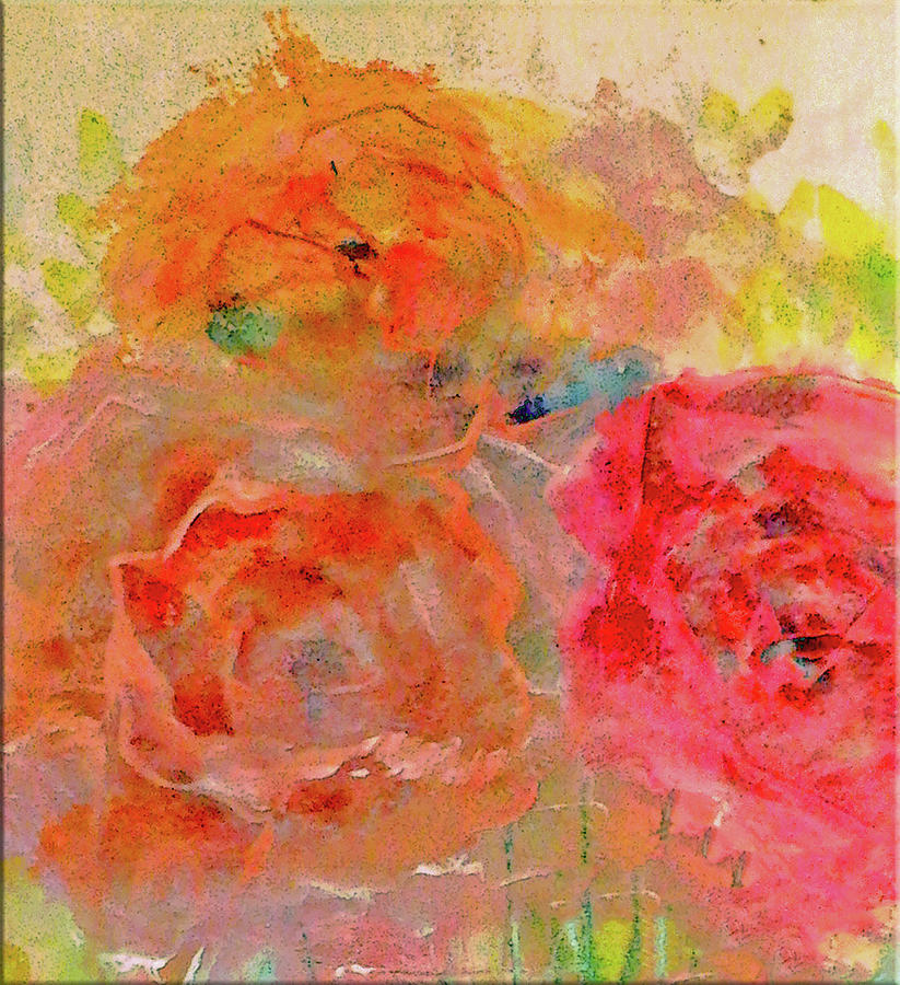 Loose Warm Orange Rose Painting by Lisa Kaiser