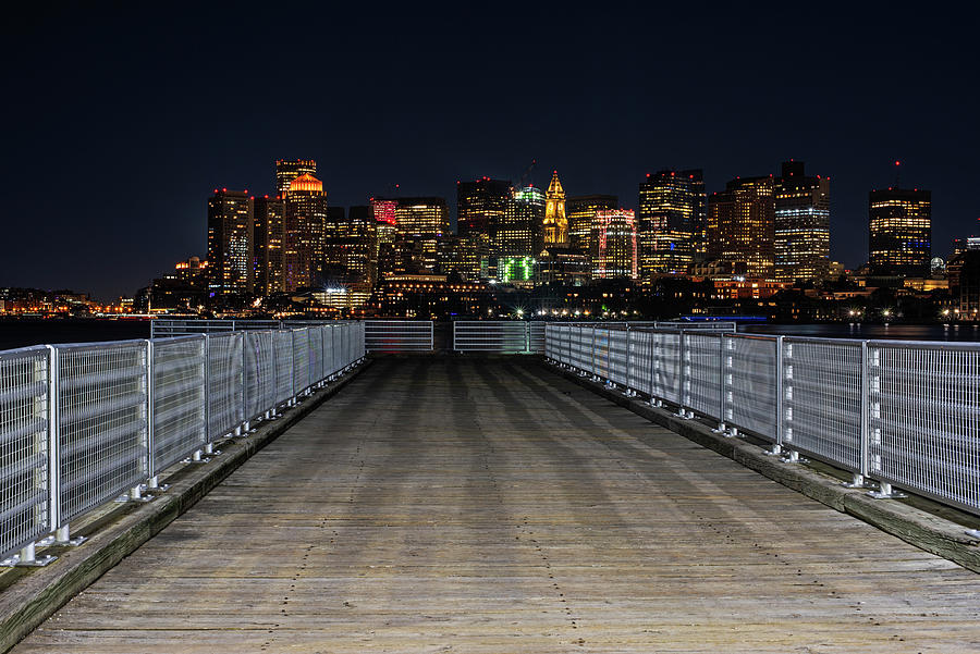 LoPresti Park East Boston MA Skyline Down the Pier Photograph by Toby McGuire