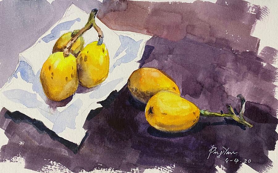 Loquat  Painting by Ping Yan