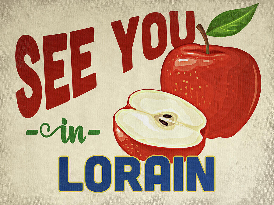 Lorain Ohio Apple Vintage Digital Art by Flo Karp Fine Art America