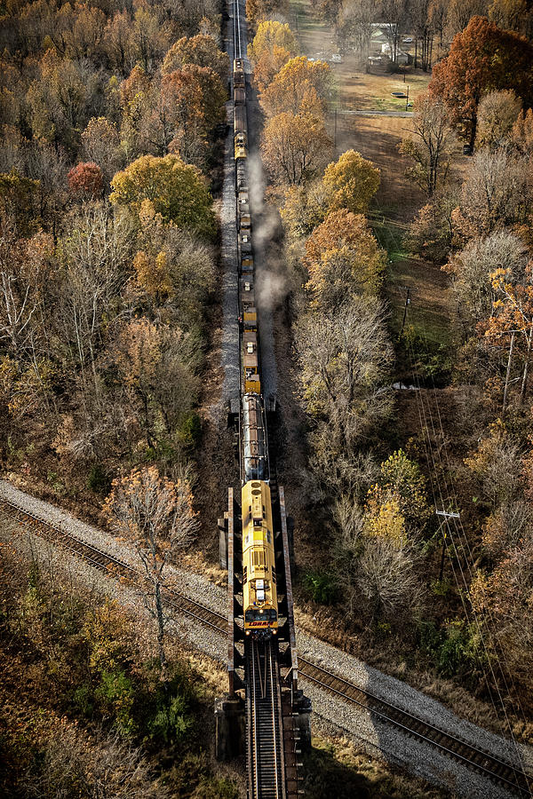 LORAM Railgrinder 401 grinds its way north on the Paducah and Louisville Railway Photograph by Jim Pearson