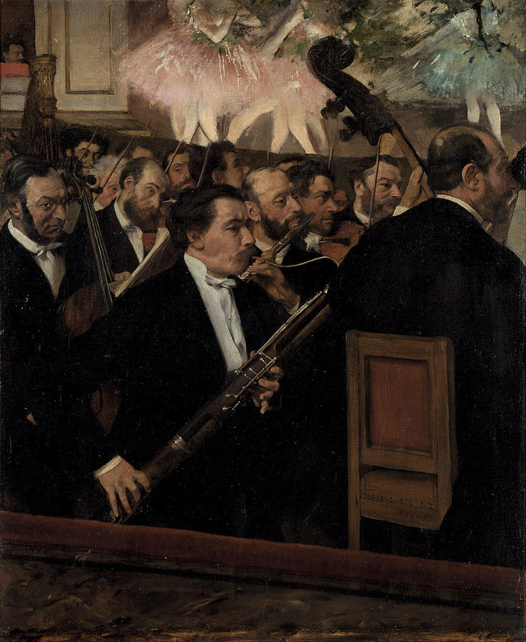 Lorchestre de lOpera The Orchestra at the Opera. Oil on canvas, dated ca. 1870. Painting by Edgar Degas