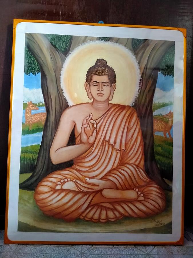 Lord Budha Painting Painting by R B Choudhary