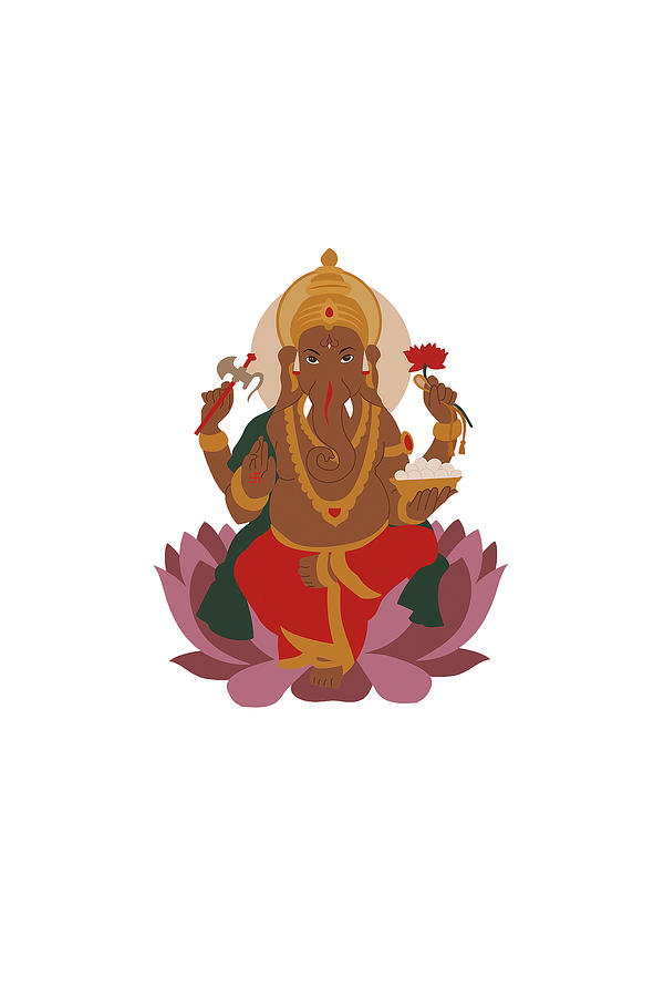 Lord Ganesha, Deity in Hindu religion in a colourful tone. Digital Art ...