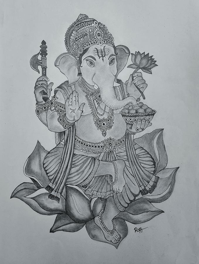 Bal ganesh | Ganesha drawing, Ganesh art, Boho art drawings