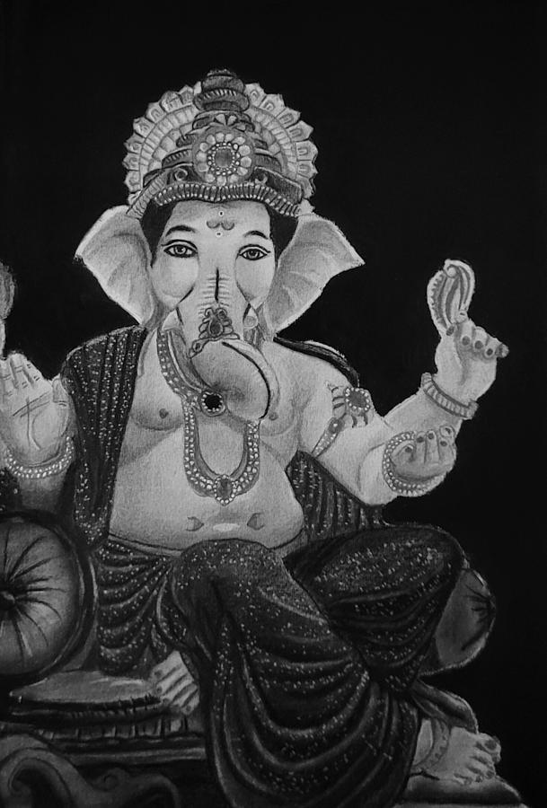 Lord Ganesh sketch / Ganpati Bappa artwork Drawing by Ranjit Narkulla ...