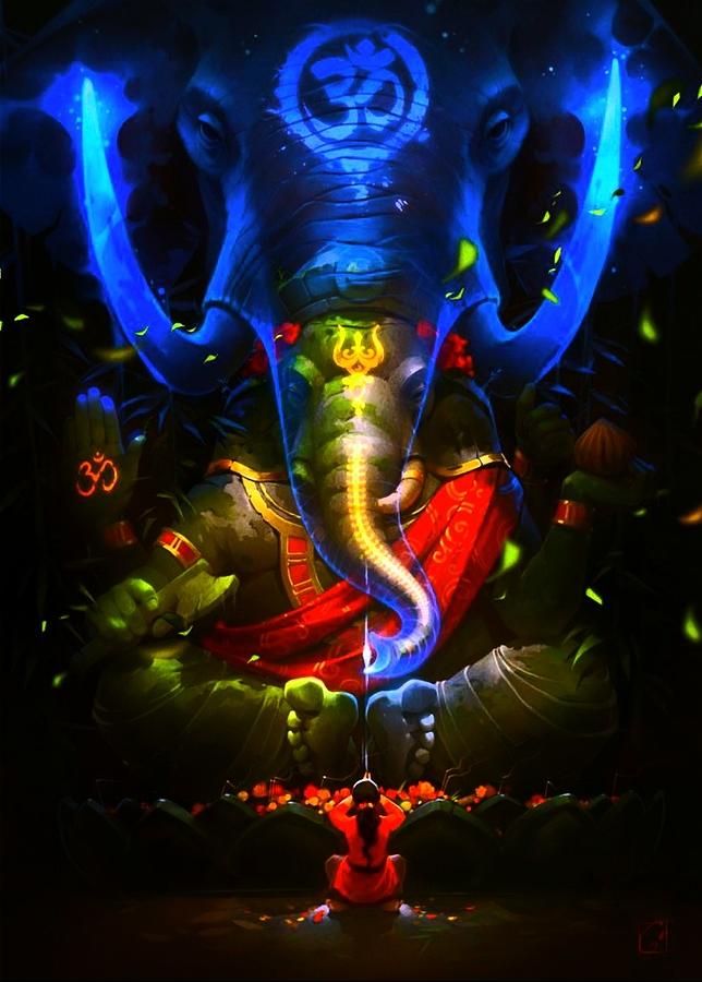 Lord Ganesh Mixed Media by Trap Therapy Tarot - Fine Art America