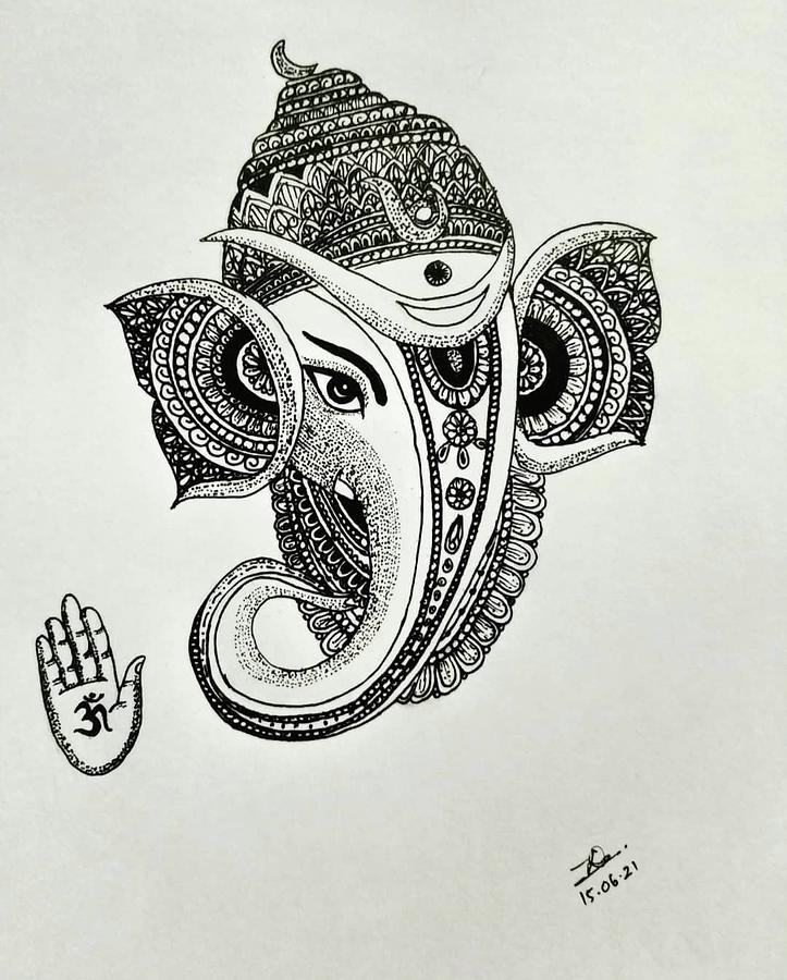Lord Ganesh Drawing by Amit Kurmi - Fine Art America-saigonsouth.com.vn