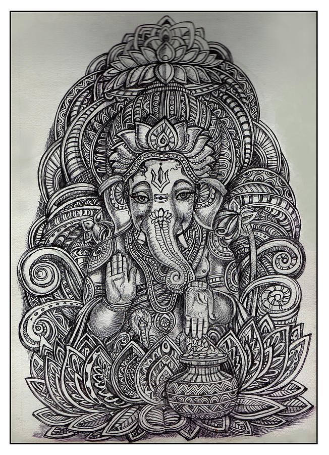 Lord Ganesha Drawing by Aditya Chandrasekhar - Fine Art America-saigonsouth.com.vn