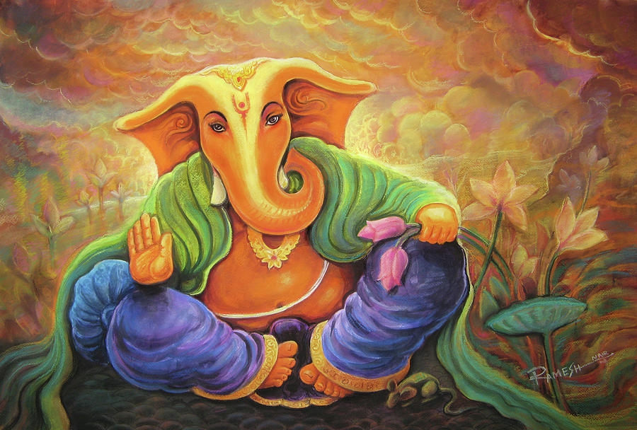Lord Ganesha Mixed Media - Lord Ganesha by Ramesh Nair