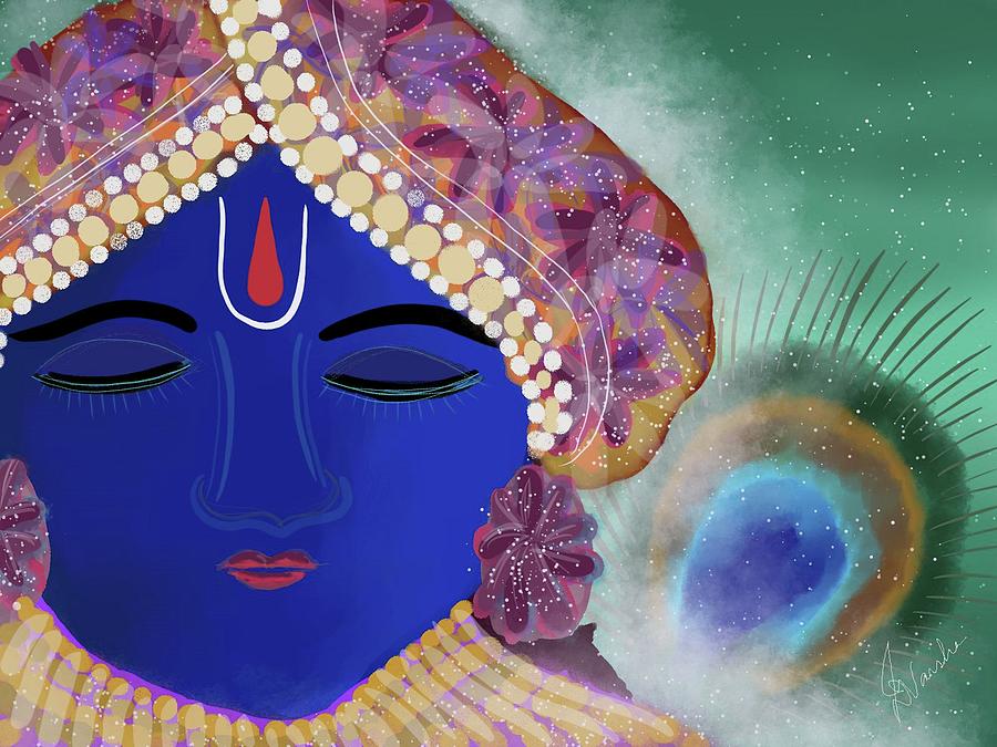 Lord Krishna Digital Art by Vassy Dassy - Fine Art America