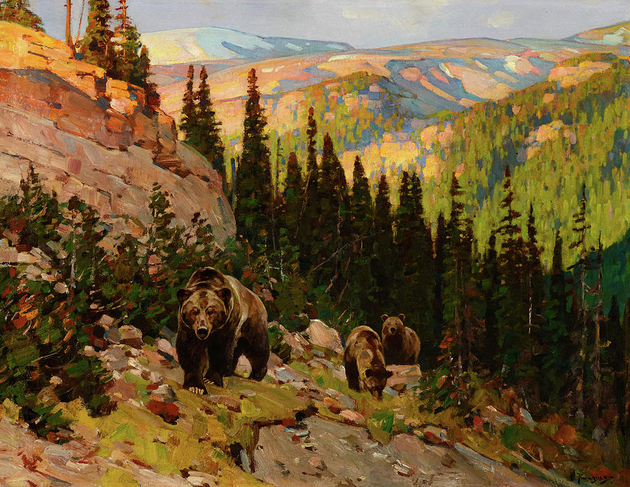Black Bear Painting - Lord of the Canyon, 1925 by Carl Rungius