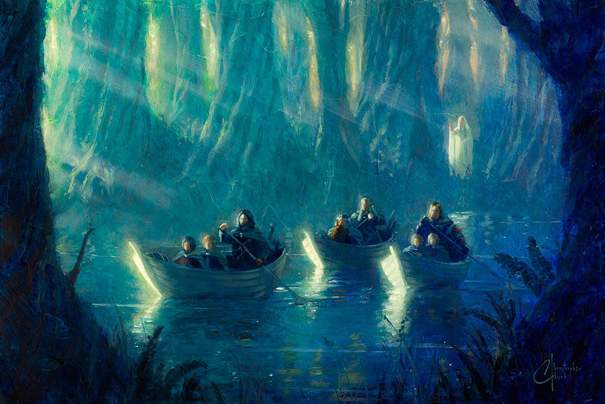 Lord Of The Rings Leaving Lothlorien Painting By Christopher Clark Pixels