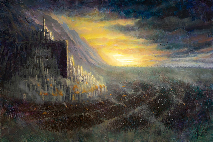 A Map A Day - Artist impression of Minas Tirith from the Lord of