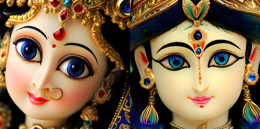 Lord Radha Krishna divine face Digital Art by Aditya Upadhyay - Fine ...