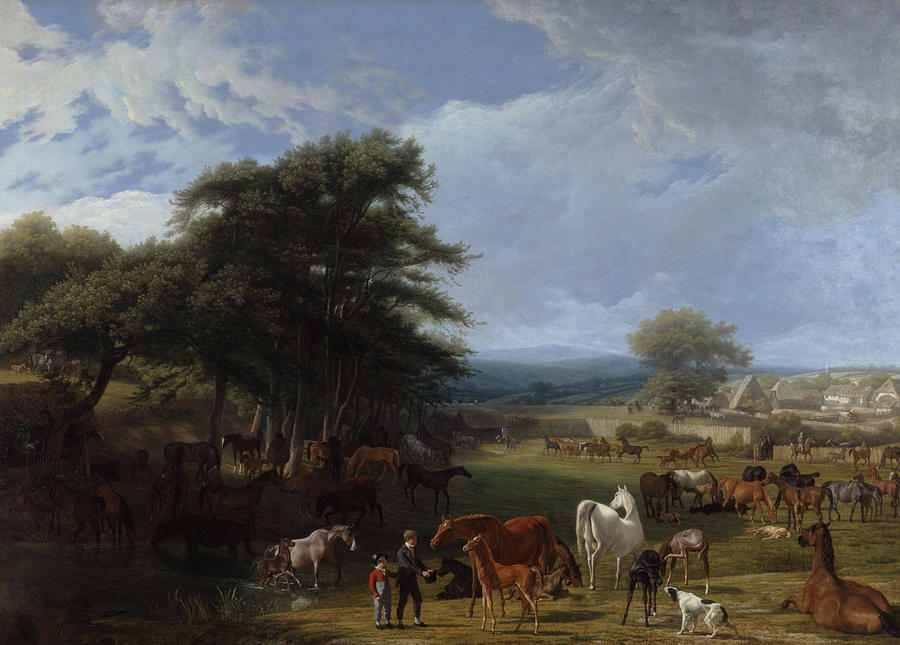 Lord Riverss Stud Farm, Stratfield Saye Painting by Jacques-Laurent Agasse