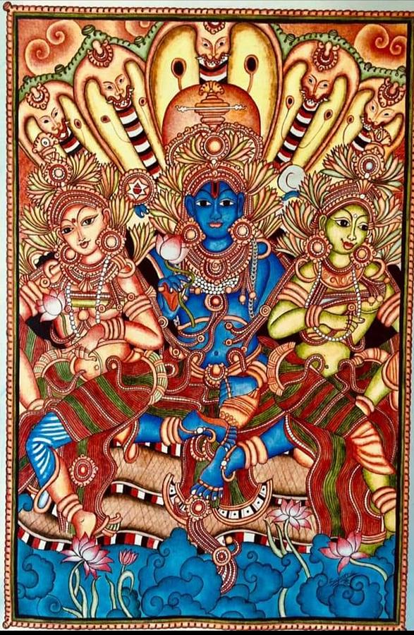 vishnu mural painting