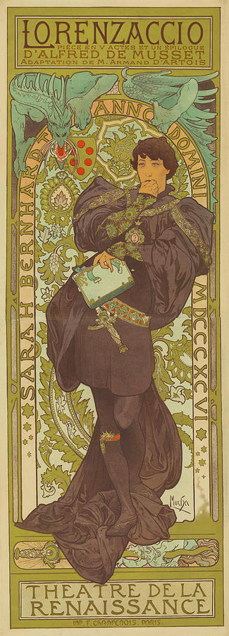 LORENZACCIO Alphonse Mucha 1896 Digital Art by Mark White | Fine Art ...