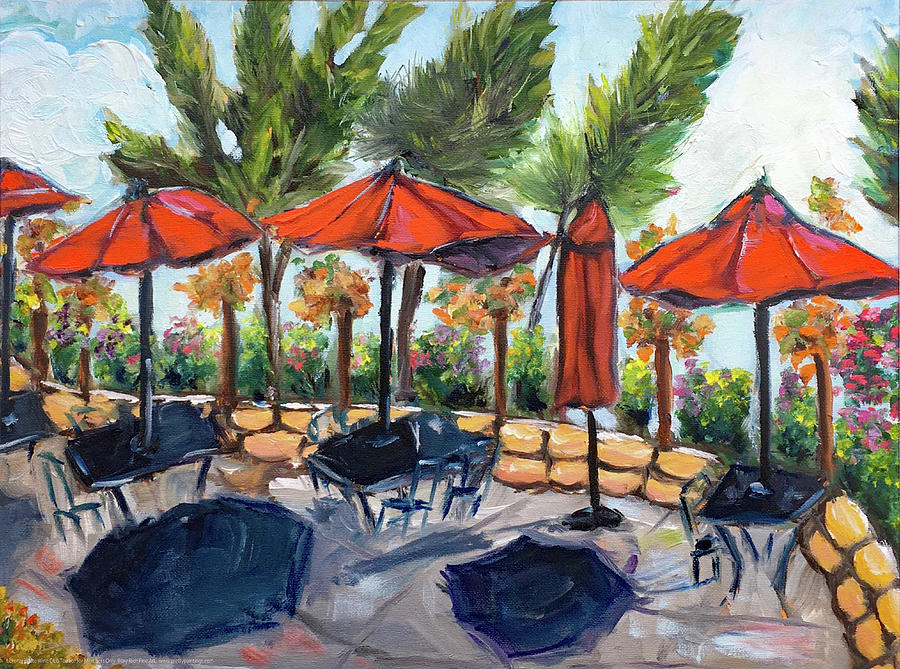 Lorenzi Estate Wine Club Terrace for Members Only Painting by Roxy Rich