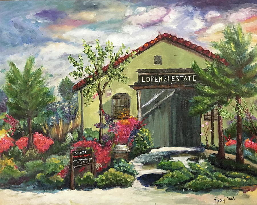 Lorenzi Estate Winery Painting by Roxy Rich