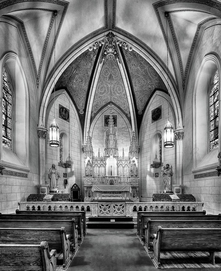 Loretto Chapel bw Photograph by Jerry Fornarotto