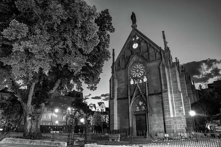 Loretto Chapel in Black and White - Santa Fe New Mexico Photograph by Gregory Ballos