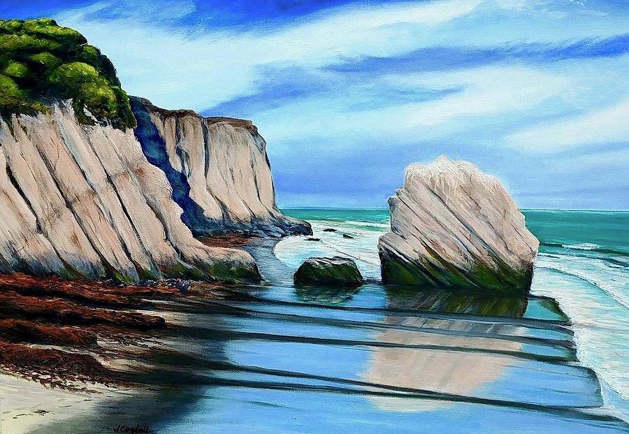 Lorraines Rock Venadito Creek Painting by Jeffrey Campbell