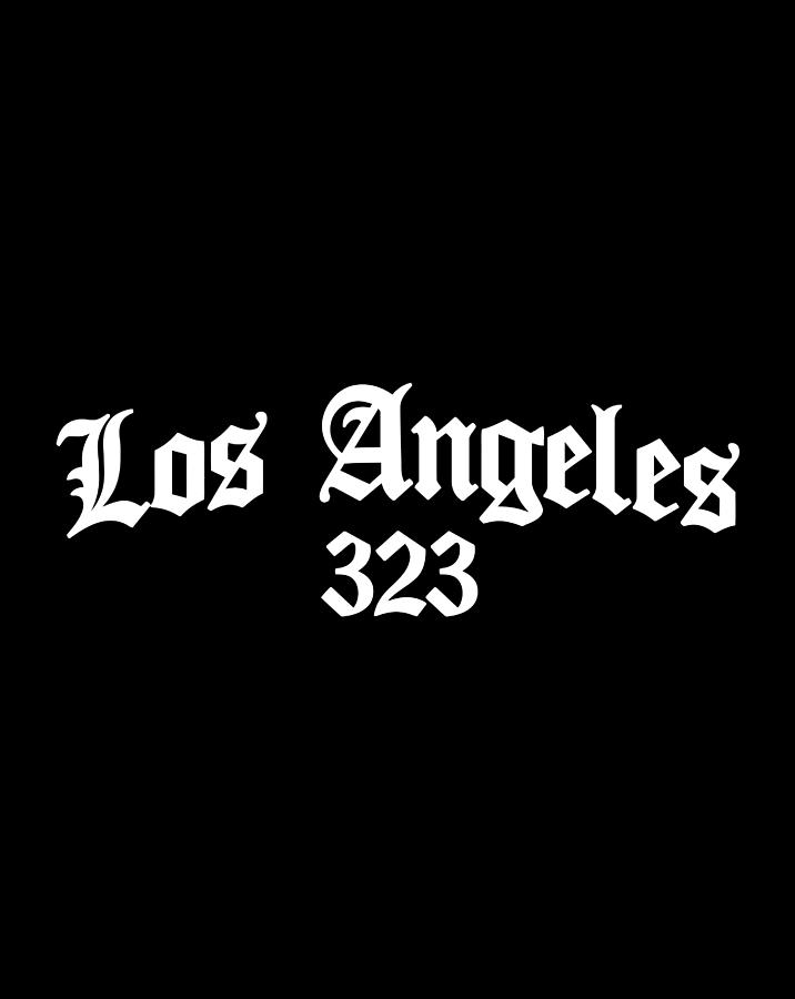 Los Angeles 323 Area Code La Souvenir Gift Chicano Og Tattoo Drawing by ...
