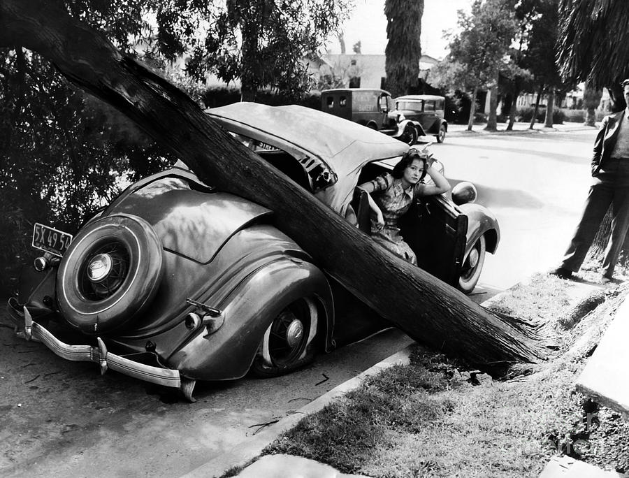 Los Angeles - Accident - 1938 Photograph by Sad Hill - Bizarre Los Angeles Archive