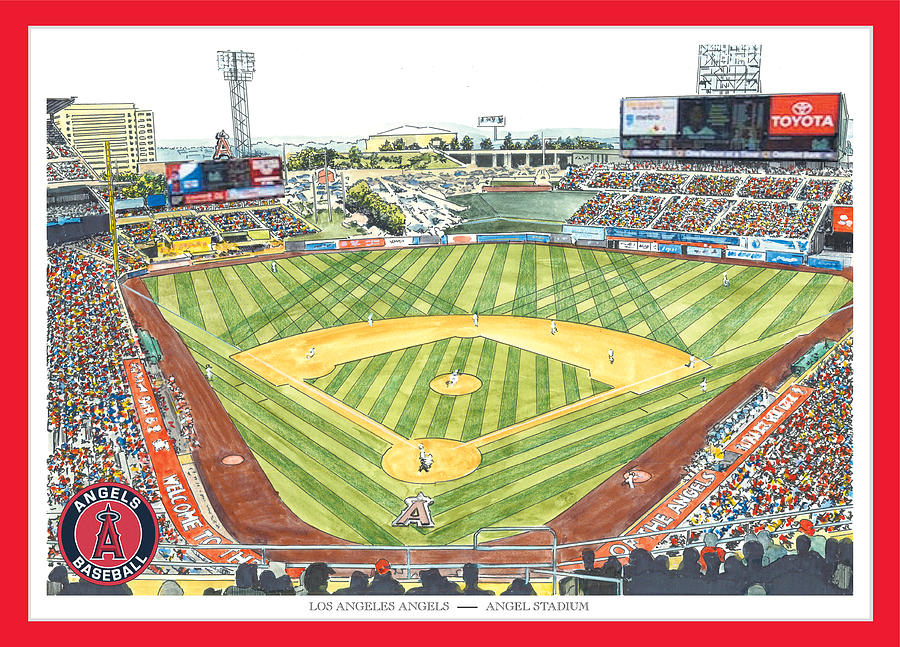 Los Angeles Angels - Angel Stadium Painting by John Stoeckley - Fine ...