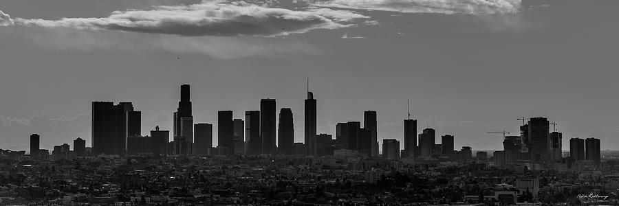 Los Angeles California Panorama B W Cityscape Art  Photograph by Reid Callaway