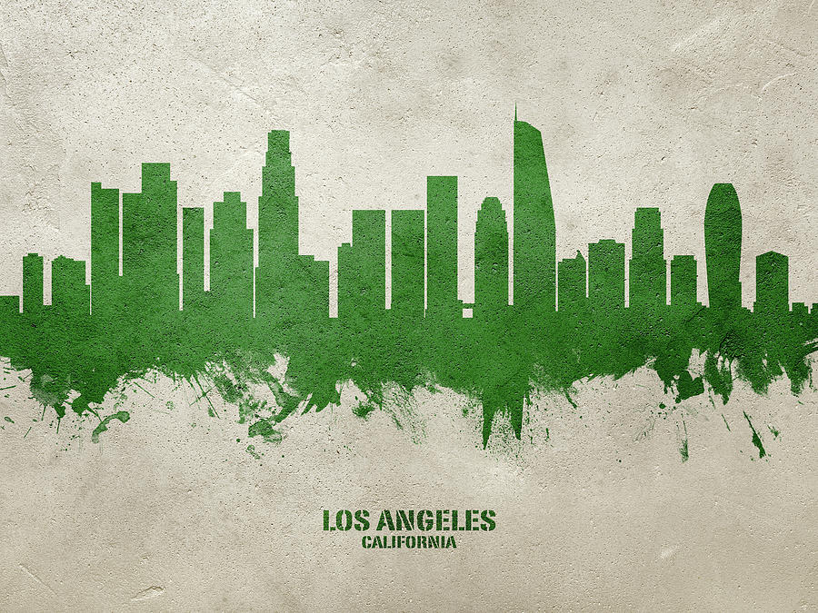 Los Angeles California Skyline #04b Digital Art by Michael Tompsett