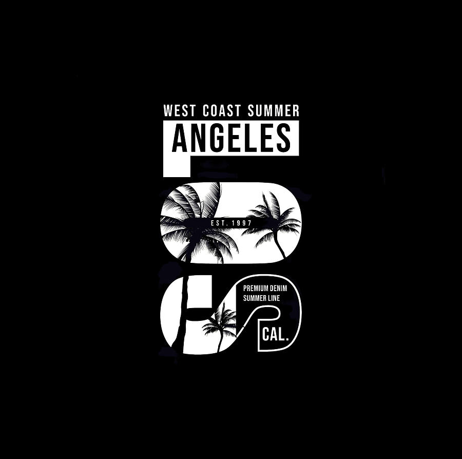 Los Angeles Lakers Digital Art - Los angeles california typographic by Lotus Leafal