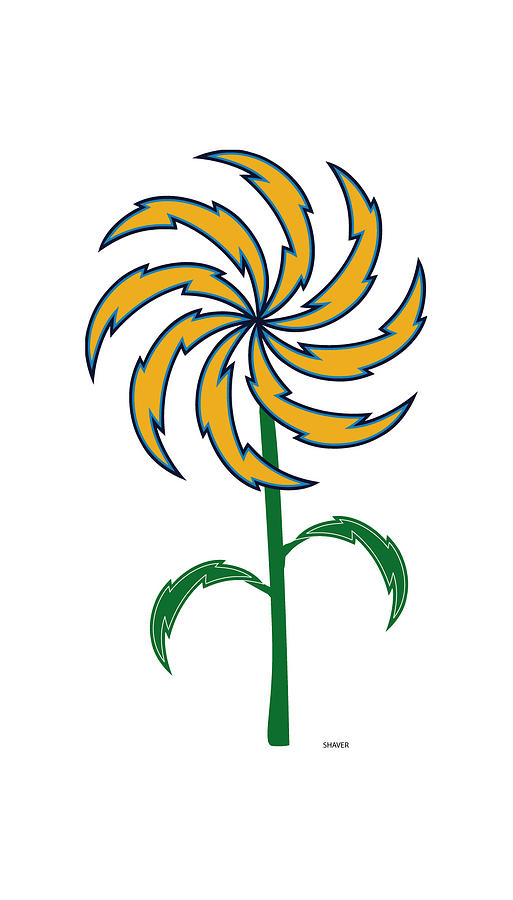 Los Angeles Chargers - NFL Football Team Logo Flower Art Digital Art by Steven Shaver
