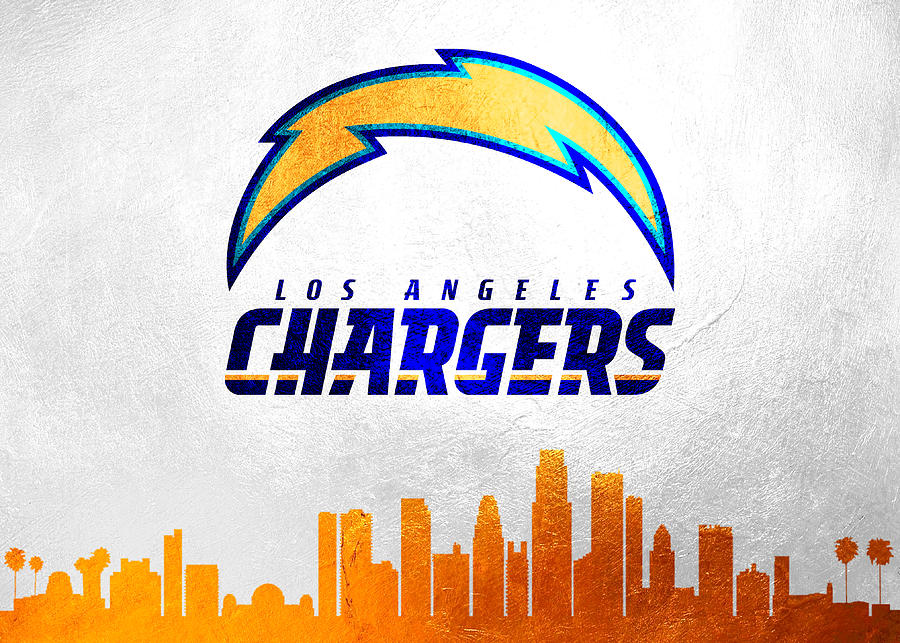 Los Angeles Chargers Skyline Digital Art by AB Concepts