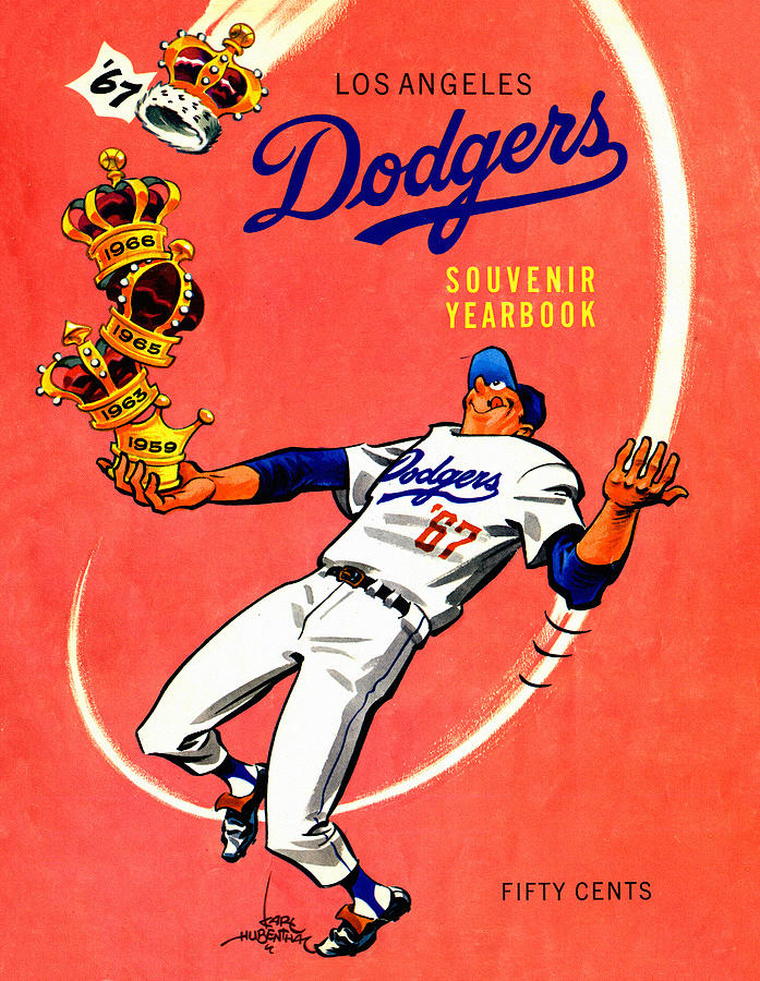 Los Angeles Dodgers 1967 Vintage Program by Big 88 Artworks