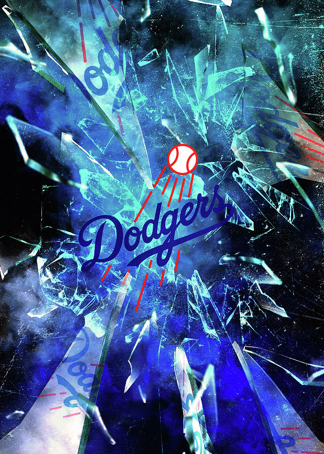 Skull Baseball Los Angeles Dodgers by Leith Huber