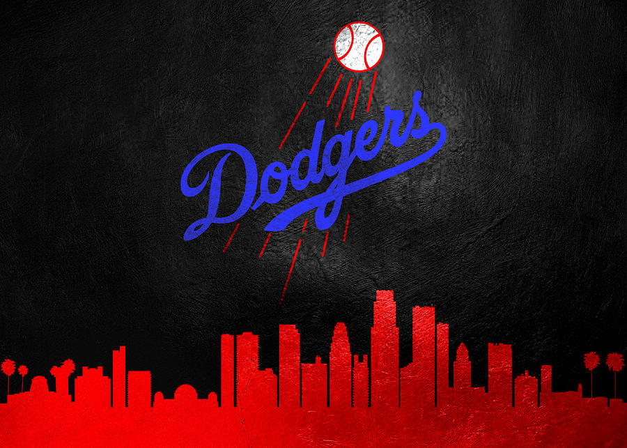 Los Angeles Dodgers Skyline Digital Art by AB Concepts