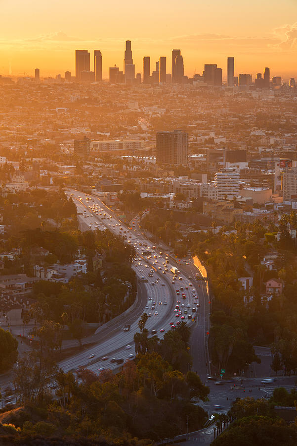 Los Angeles downtown sunrise Photograph by TerenceLeezy