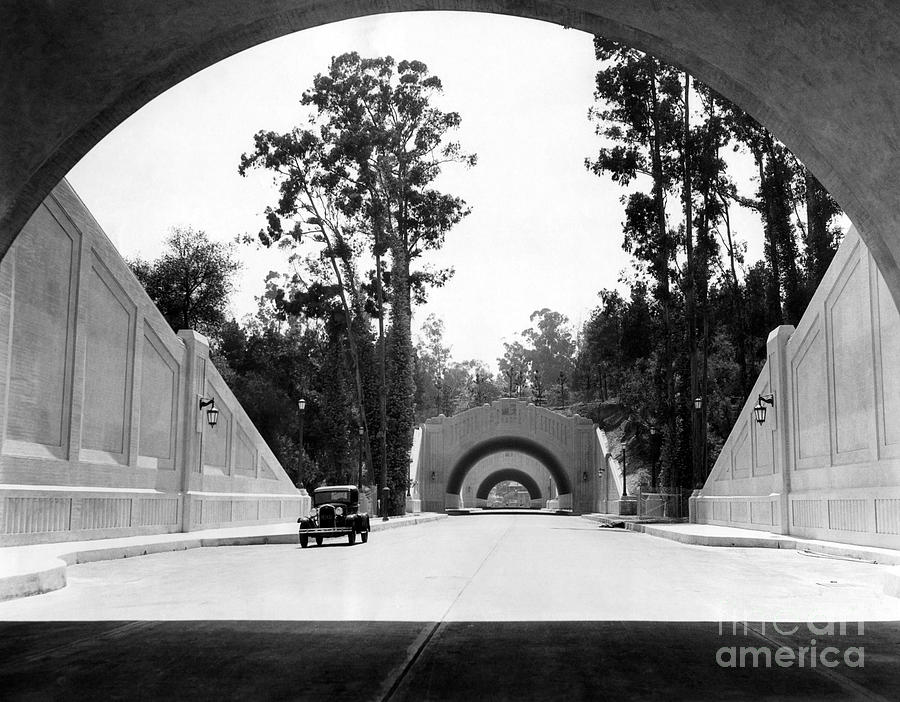 Los Angeles Figueroa Tunnels 1931 Photograph by Sad Hill - Bizarre Los Angeles Archive