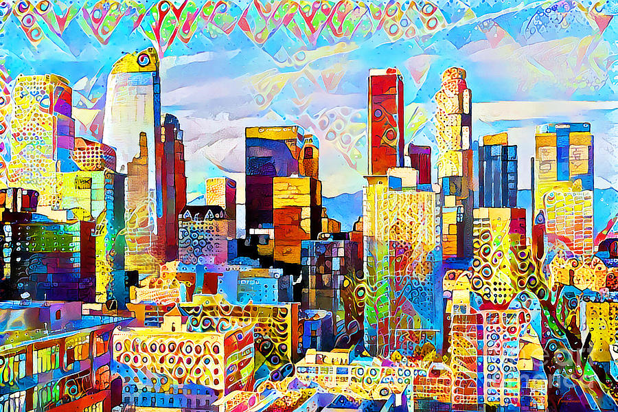 Los Angeles in Contemporary Vibrant Happy Color Motif 20200427 Photograph by Wingsdomain Art and Photography