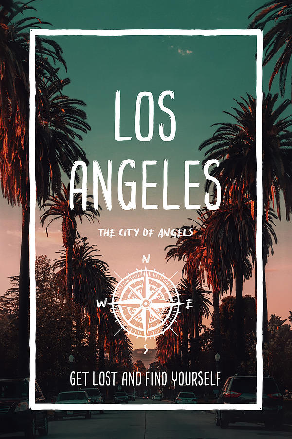 Los Angeles, LA, US, the city of angels Digital Art by PsychoShadow ART