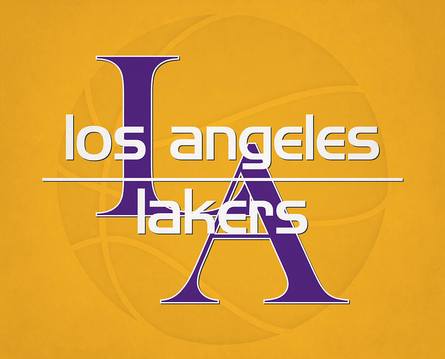 Los Angeles Lakers Letter And Team Abstract Art 10 Mixed Media by Joe ...