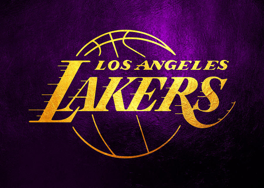 Los Angeles Lakers Purple and Gold Digital Art by AB Concepts