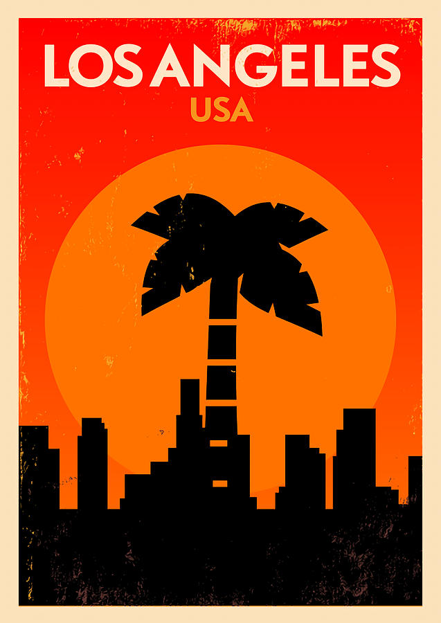 Los Angeles Poster Design Digital Art by Douxie Grimo - Fine Art America