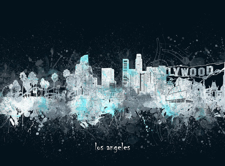 Los Angeles Skyline Artistic V4 Digital Art