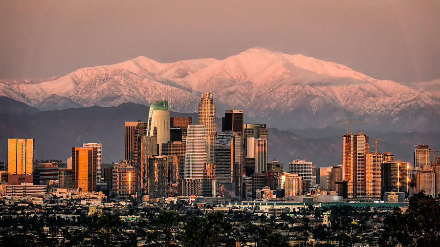 Los Angeles Skyline at Sunset Photograph by Lindsay Thomson