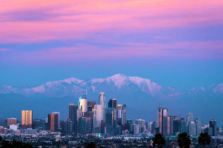 Los Angeles Skyline Blue Hour Photograph by Lindsay Thomson