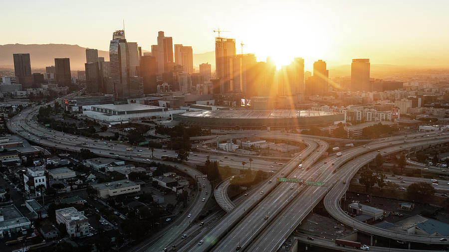 Los Angeles Sunrise Aerial  Photograph by John McGraw